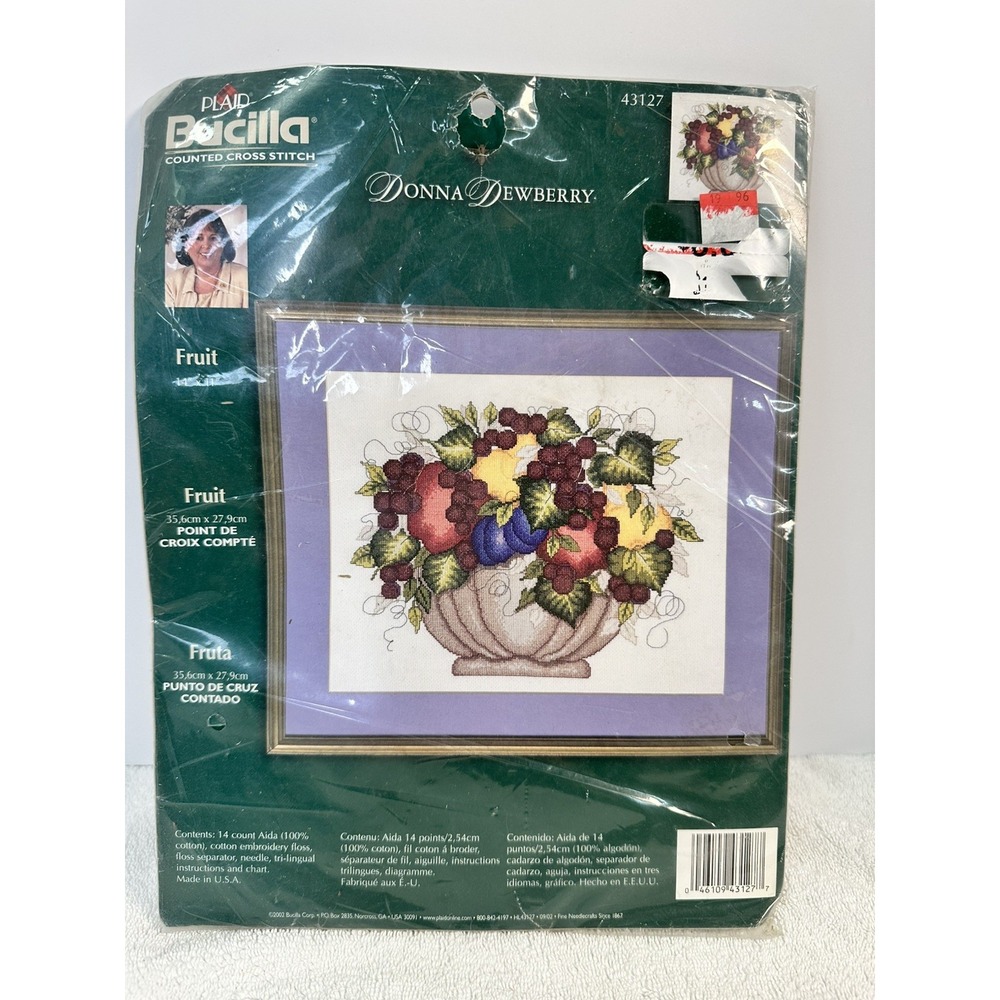 Bucilla Counted Cross Stitch Donna Dewberry Fruit 14" x 11" Kit #43127